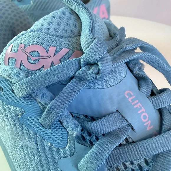 Hoka Sky Blue and Pink Running Shoes - Picture 8 of 10